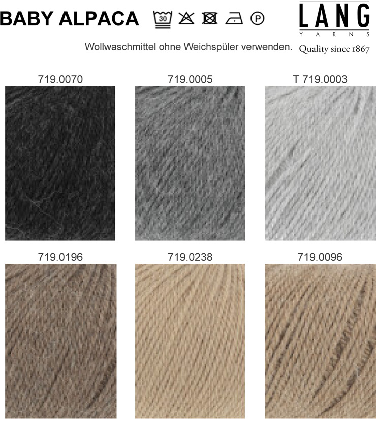 Farbkarte Lang Yarns Baby Alpaca