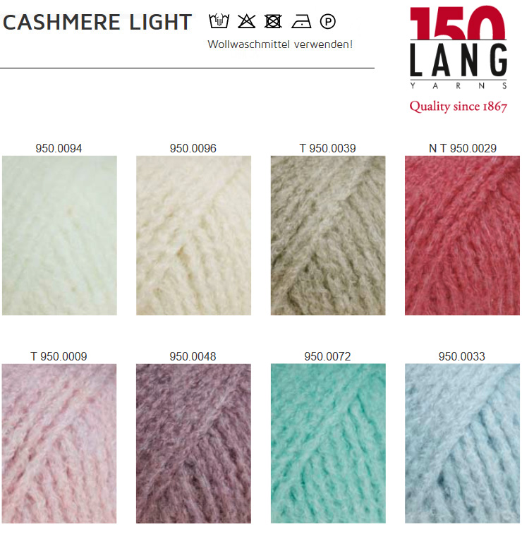 Farbkarte Lang Yarns Cashmere Light