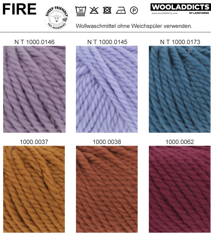 Farbkarte Lang Yarns Fire