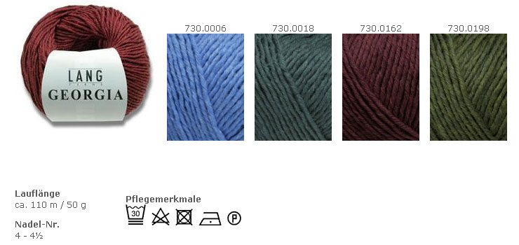 Farbkarte Lang Yarns Georgia
