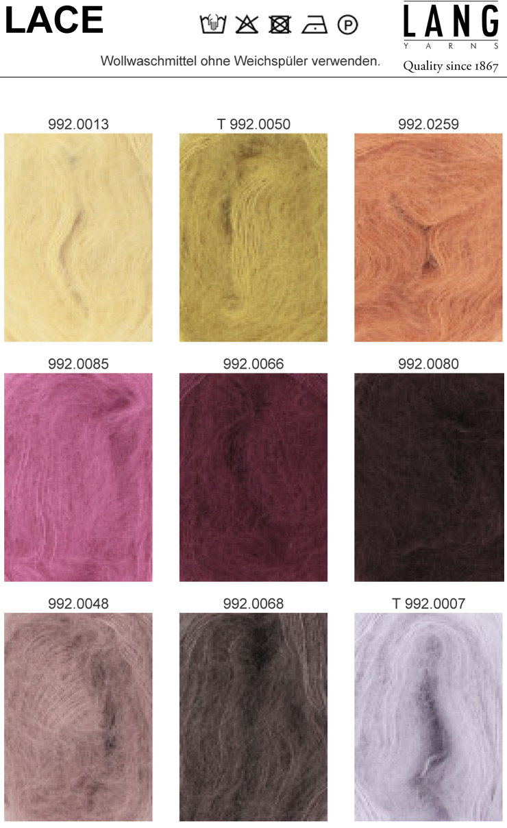 Farbkarte Lang Yarns Lace