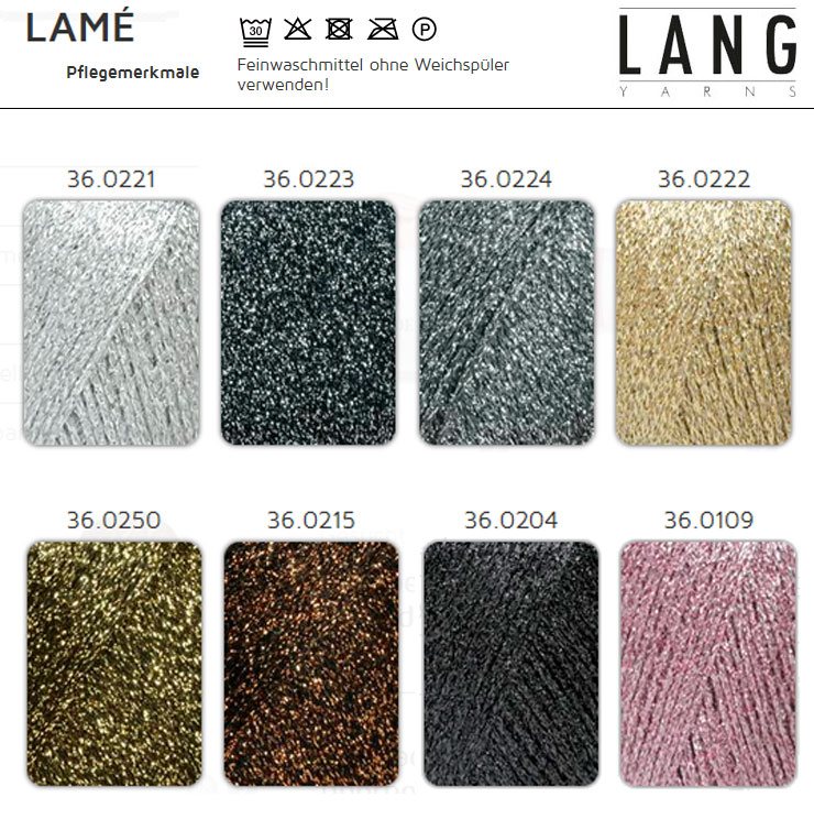 Farbkarte Lang Yarns Lame Farbkarte Lang Yarns Lame