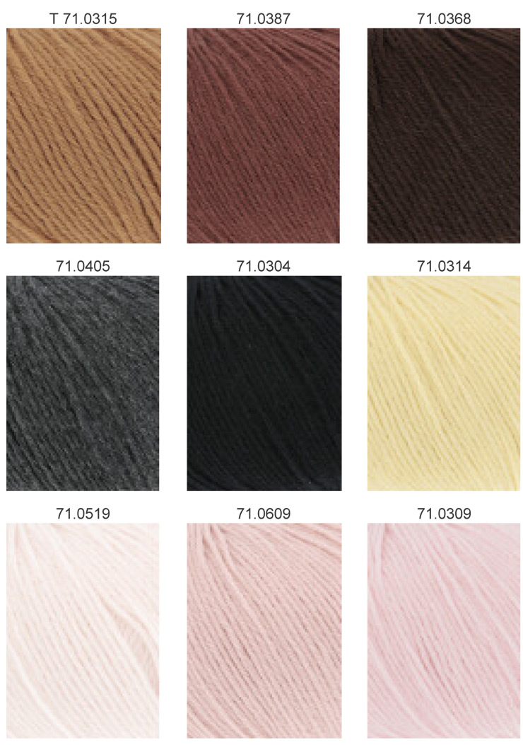 Farbkarte Lang Yarns Merino 200 BeBe