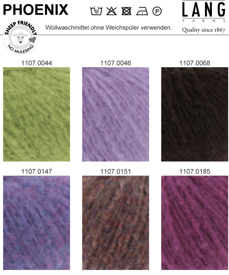 Farbkarte Lang Yarns Phoenix