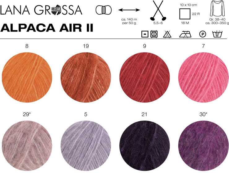 Farbkarte Lana Grossa Alpaca Air 