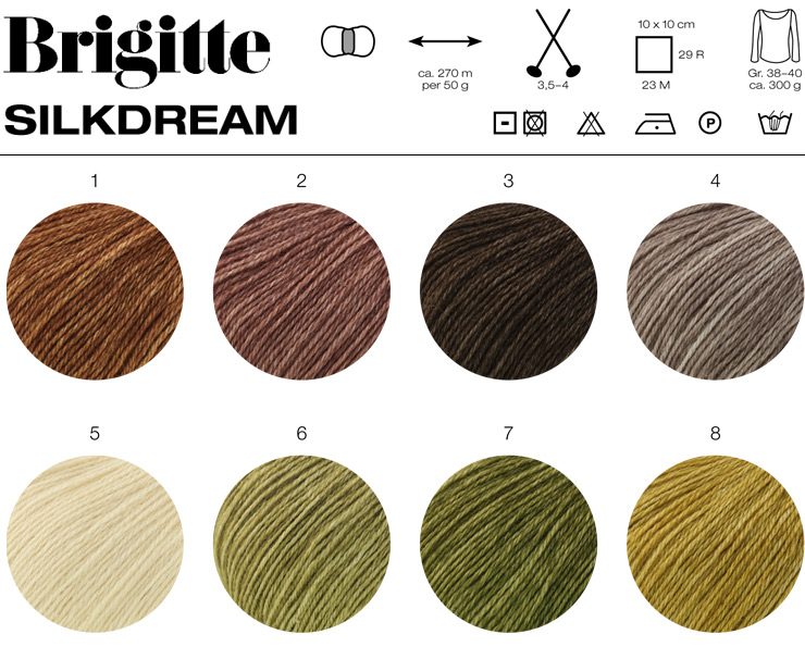 Farbkarte Lana Grossa Brigitte Silkdream 