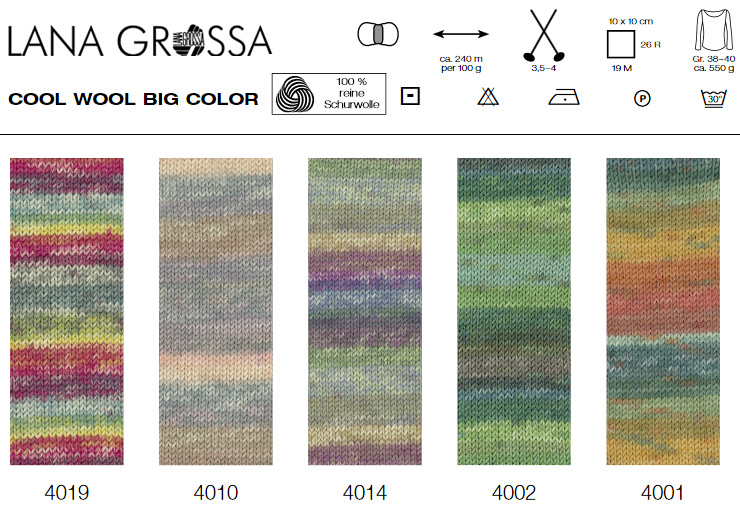 Farbkarte Lana Grossa Cool Wool Big Color