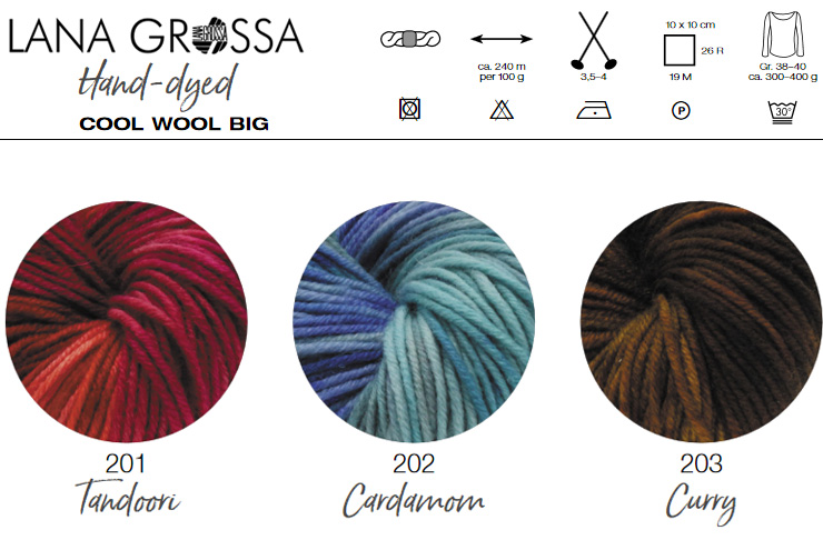 Farbkarte Lana Grossa Cool Wool Big Hand-Dyed