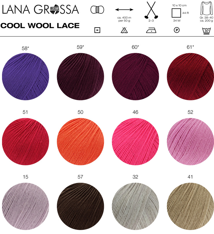 Farbkarte Lana Grossa Cool Wool Lace