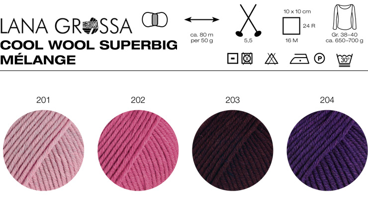 Farbkarte Lana Grossa Cool Wool Superbig Melange