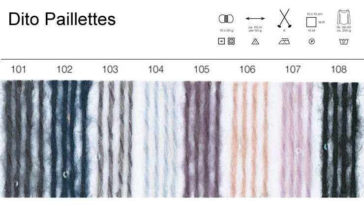 Farbkarte Lana Grossa Dito Paillettes Farbkarte Lana Grossa Dito Paillettes