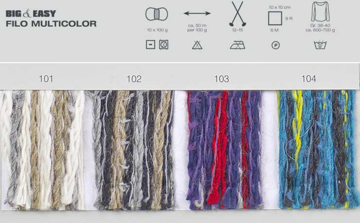 Farbkarte Lana Grossa Filo Multicolor