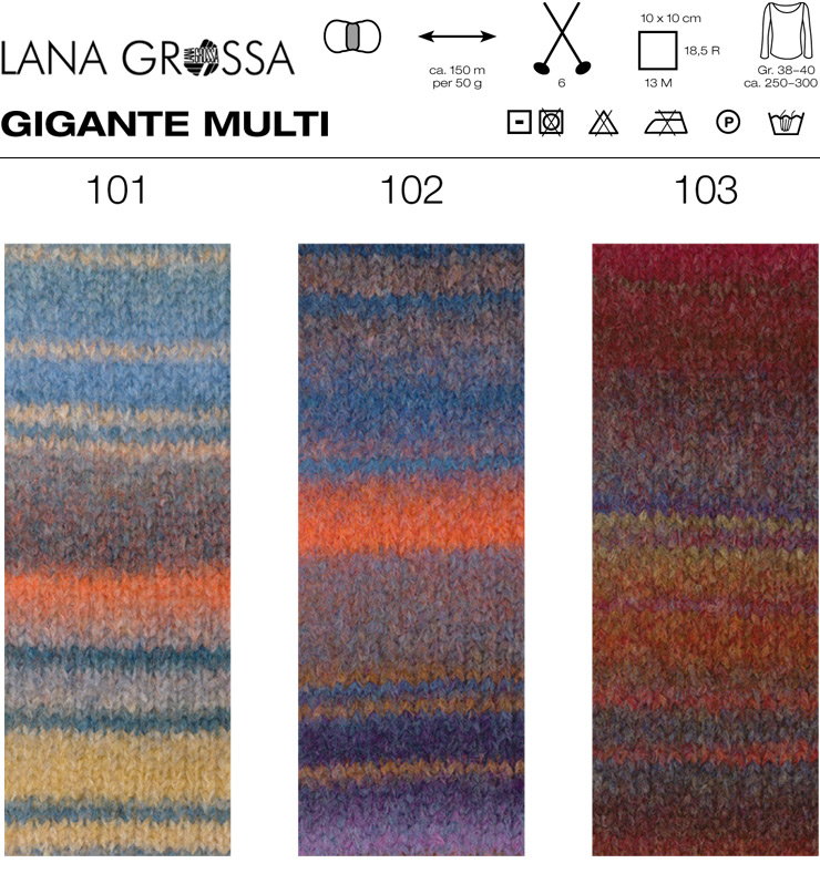 Farbkarte Lana Grossa Gigante Multi