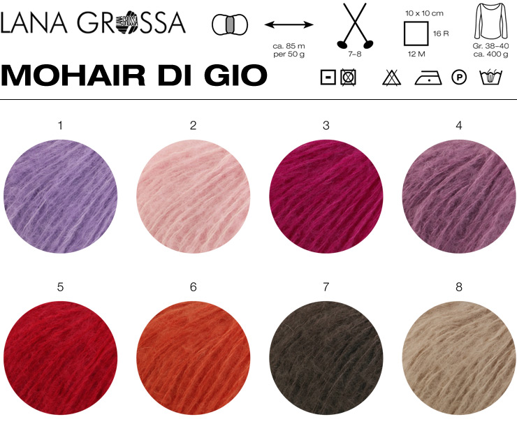 Farbkarte Lana Grossa Mohair di Gio