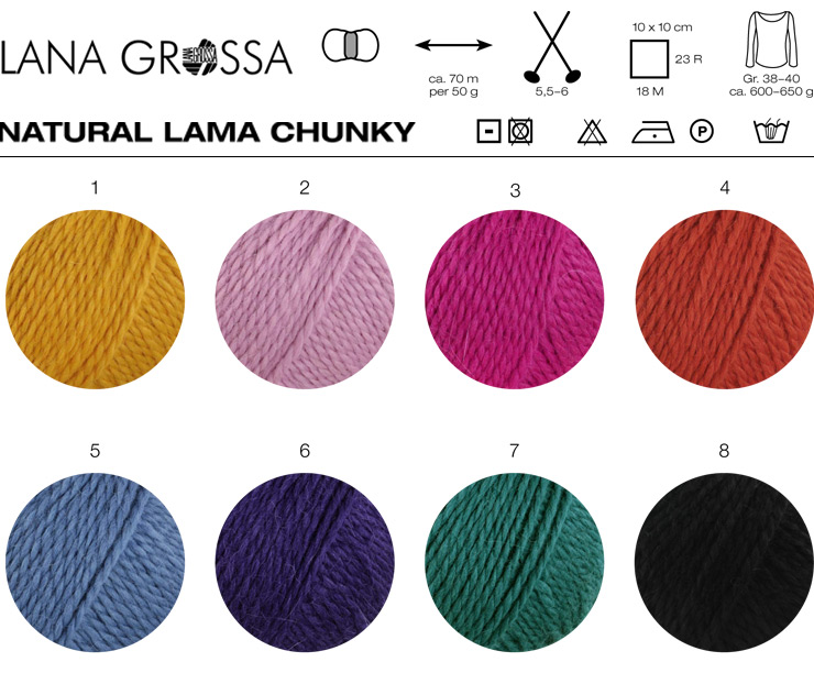 Farbkarte Lana Grossa Natural Lama Chunky