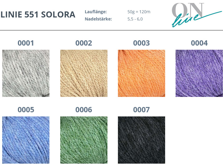 Farbkarte ONline Linie 551 Solora