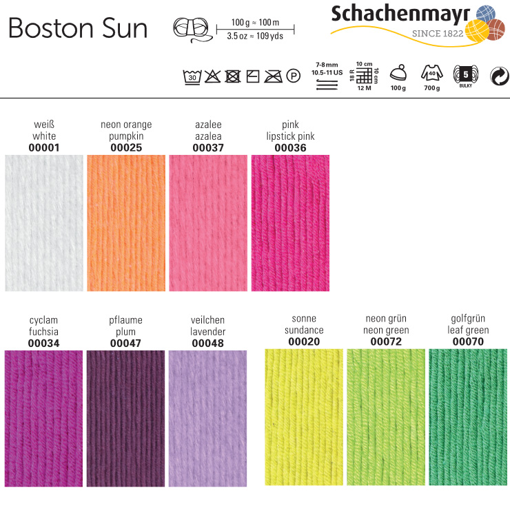 Farbkarte Schachenmayr Boston Sun
