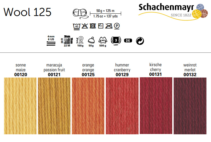 Farbkarte Schachenmayr Wool 125