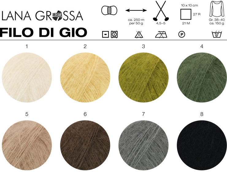 Farbkarte Lana Grossa Filo di Gio